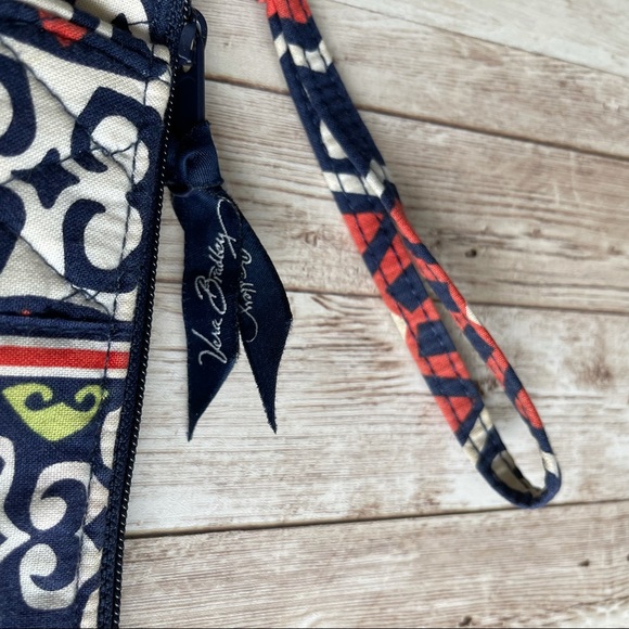 VERA BRADLEY BLUE ORANGE WRISTLET WALLET CLUTCH - Picture 3 of 8